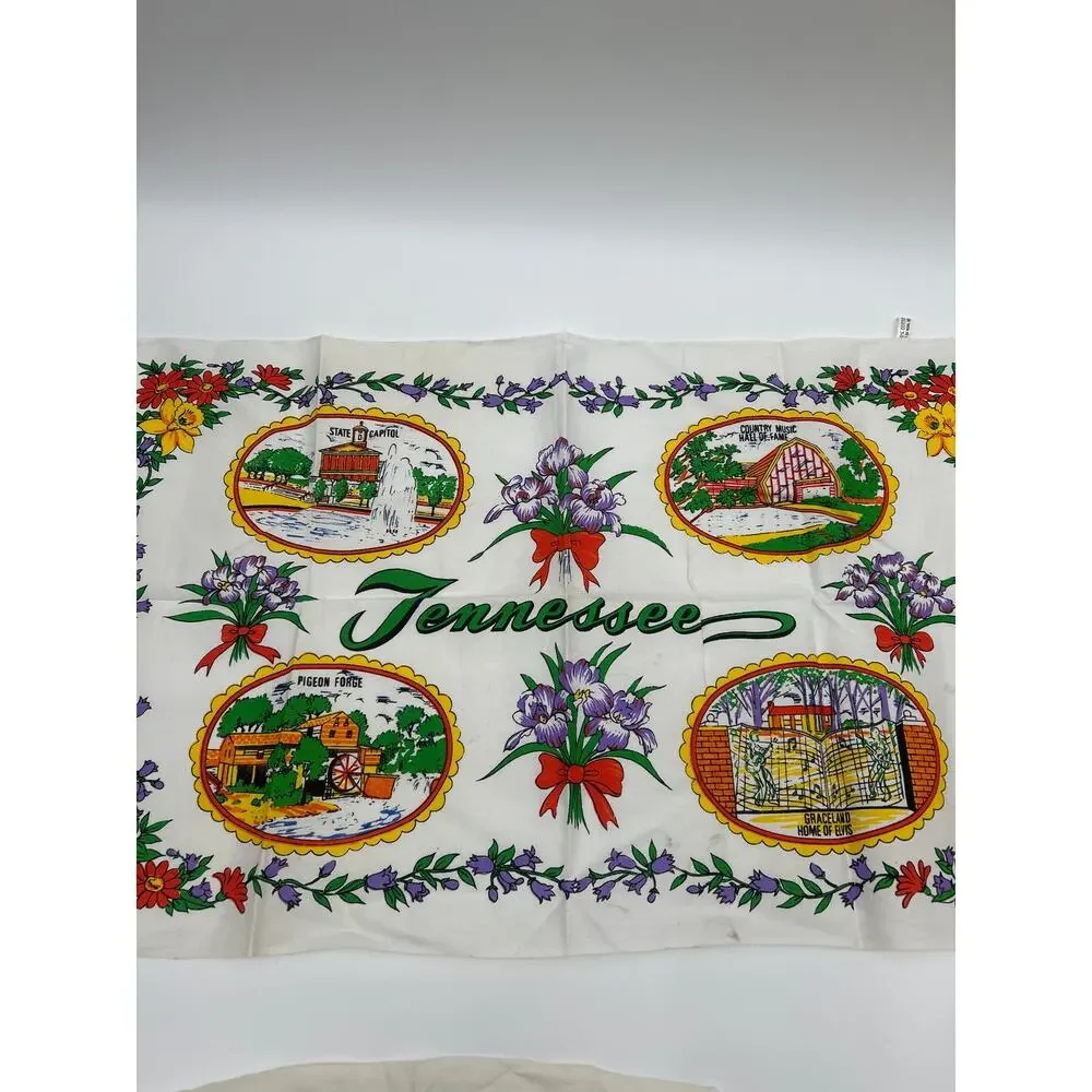 Lot of 7 Vintage Hand Towels Dish Towels Tennessee Souvenirs Fieldcrest AS IS